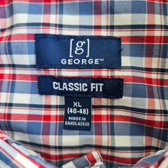 George Mens Classic Fit Button Up Short Sleeve Shirt Multi Color XL (46-48) - Picture 9 of 9
